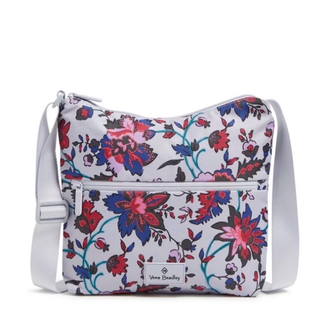 NWT Vera Bradley Floral Crossbody Bag Purple and Pink Lighten Up Hipster
